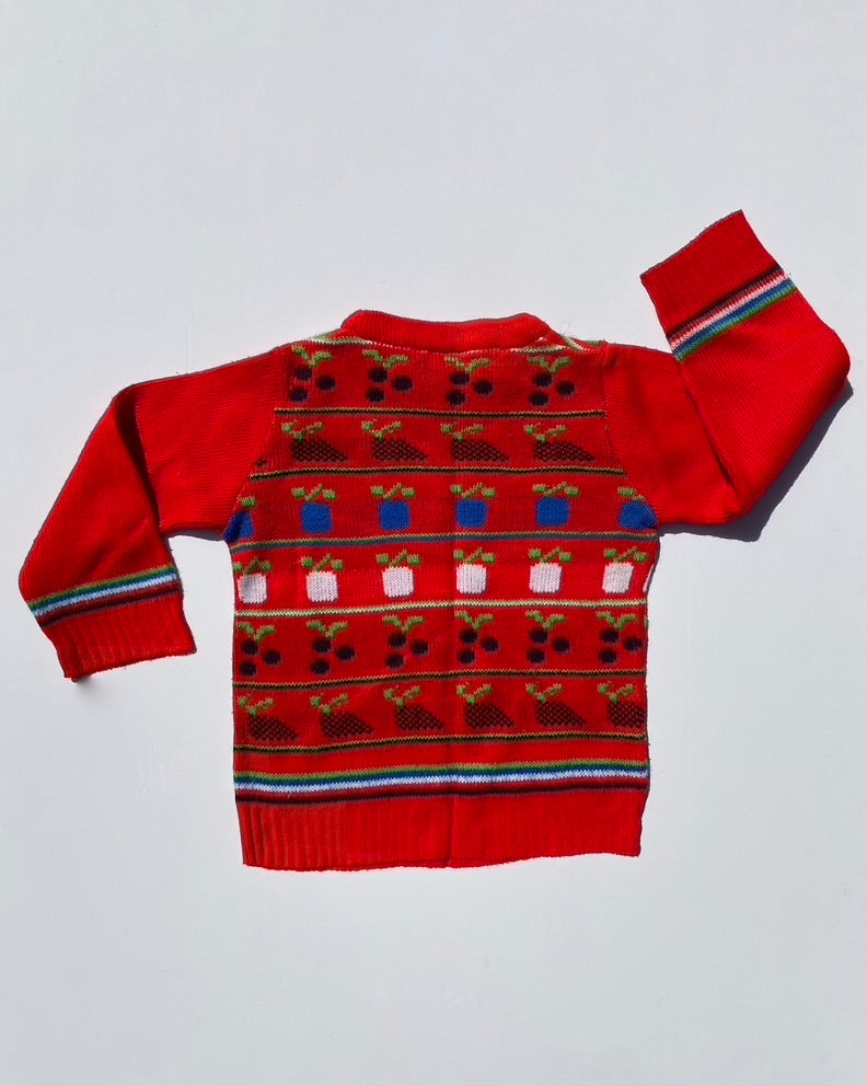 Rare Vintage 1970s St Michael vegetable jumper Age 18-24m