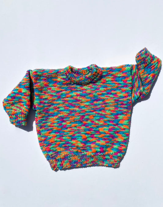 Bright hand knitted jumper age 12-18m