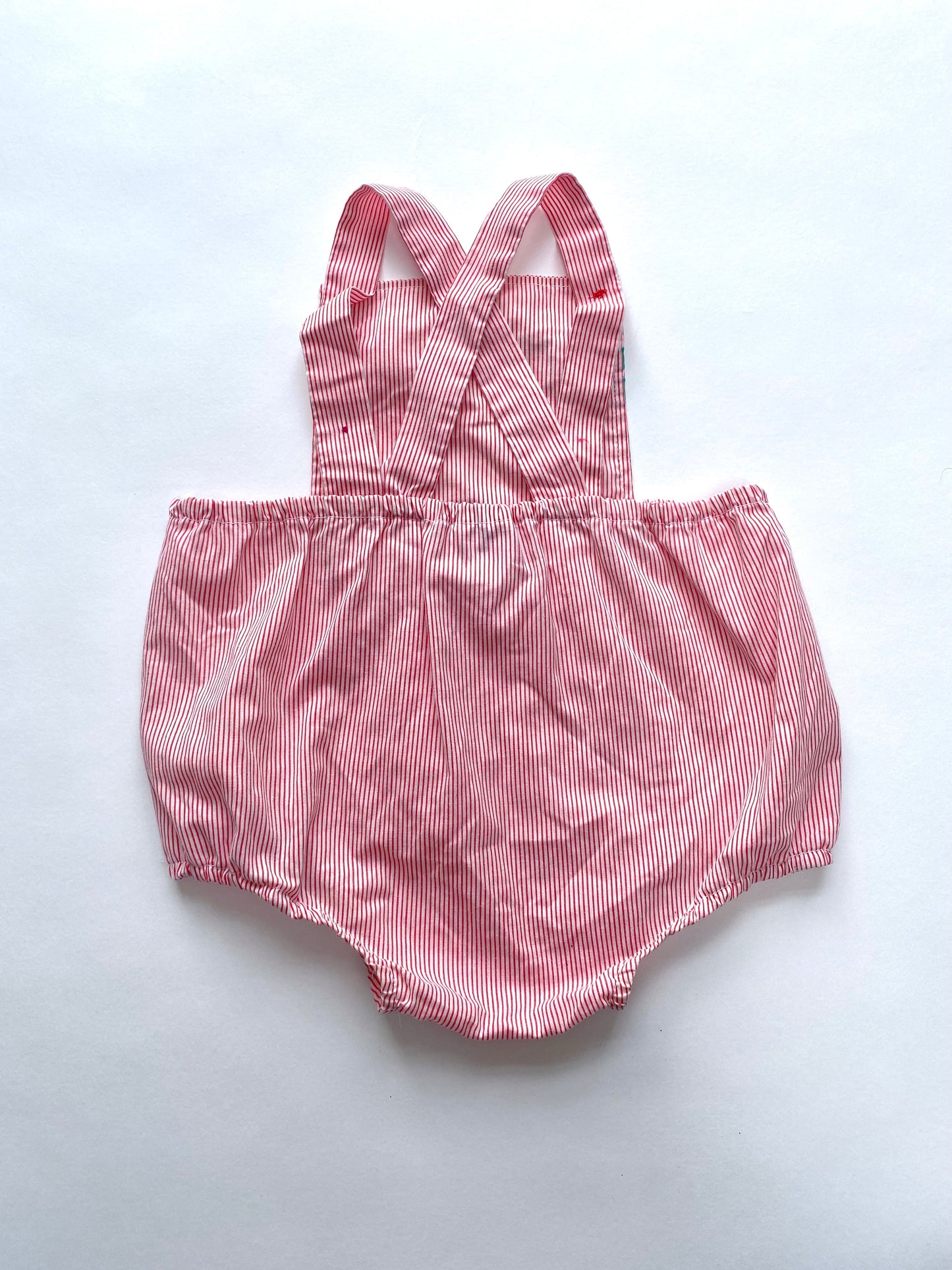 Vintage red stripe bubble romper age 3-6m