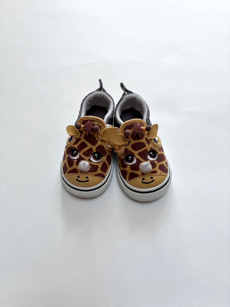 Giraffe vans slip ons size 3.5
