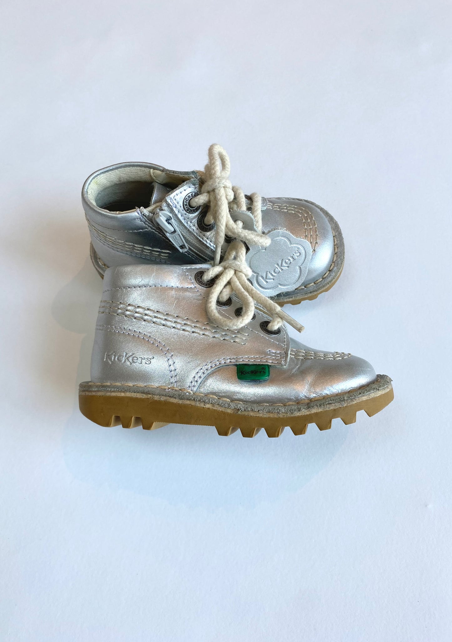 Kickers silver boots Size 5