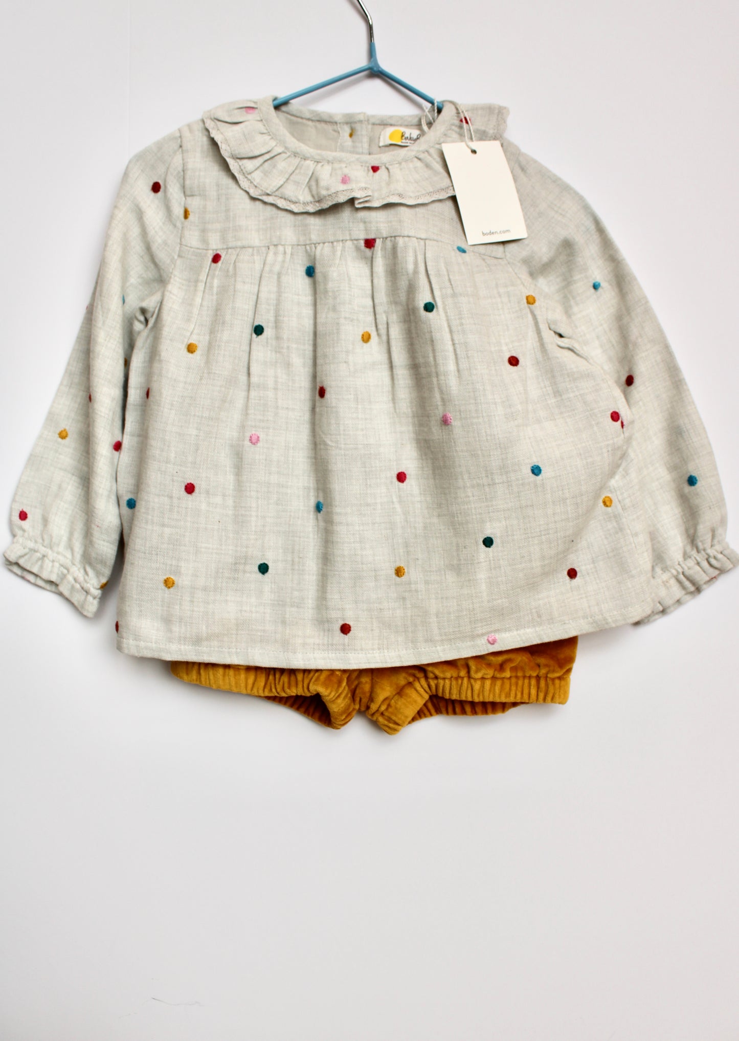 Boden spot and velvet set Age 12-18M