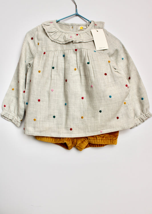 Boden spot and velvet set Age 12-18M