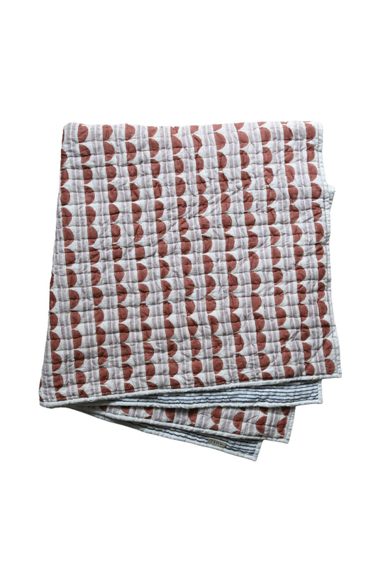 Mini scallop & stripe printed quilt