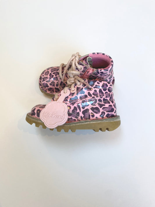 Pink animal print Kickers Size 5
