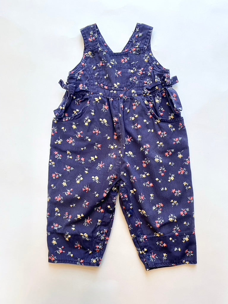 Floral Vintage dungarees Age 6-9m
