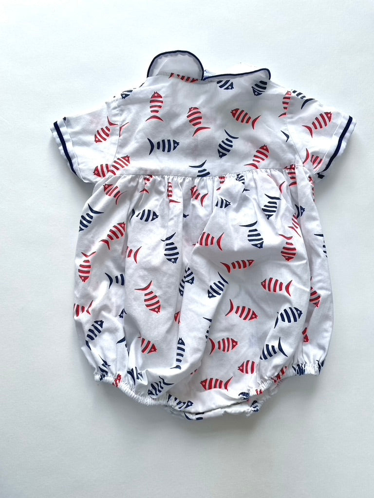 Vintage seaside holiday romper Age 6-9m