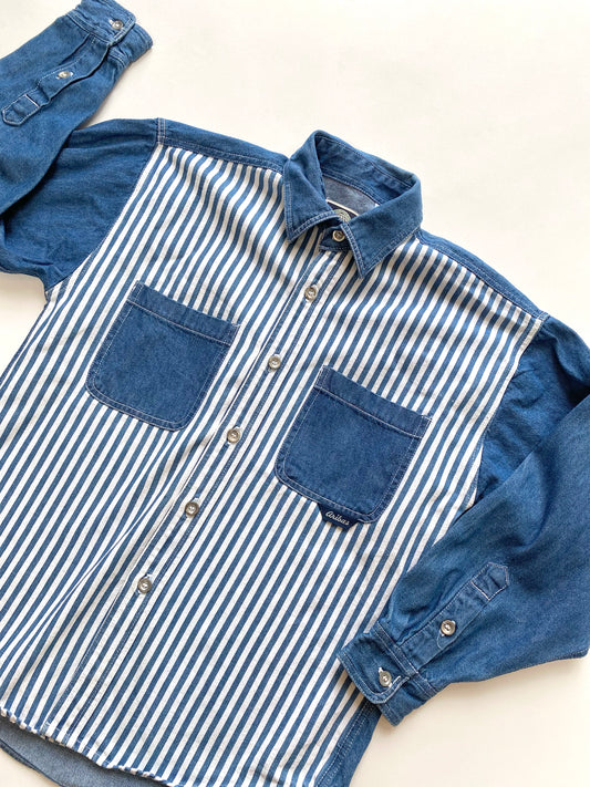 Y2k stripe & denim shirt age 8-9y
