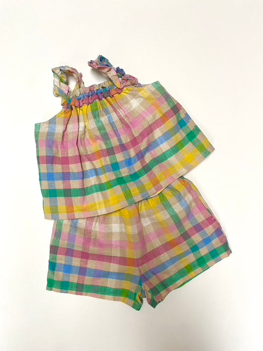 Gingham twinset age 3y