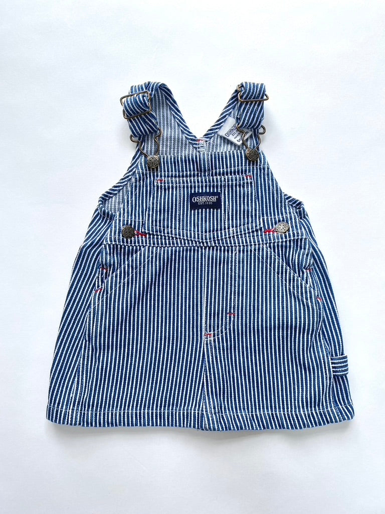 Oshkosh blue stripe baby pinafore Age 6m