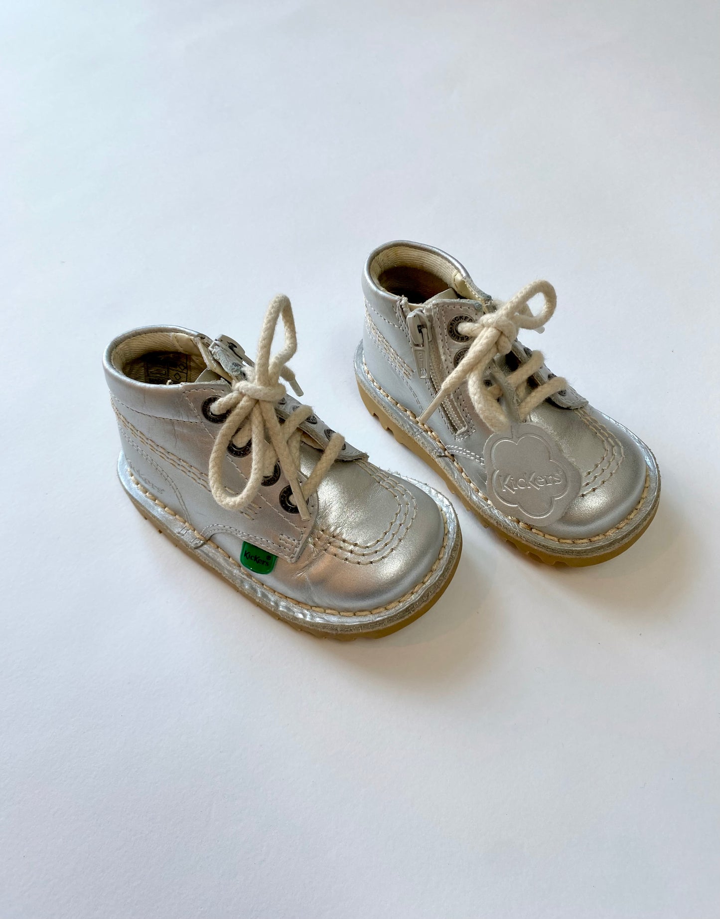 Kickers silver boots Size 5