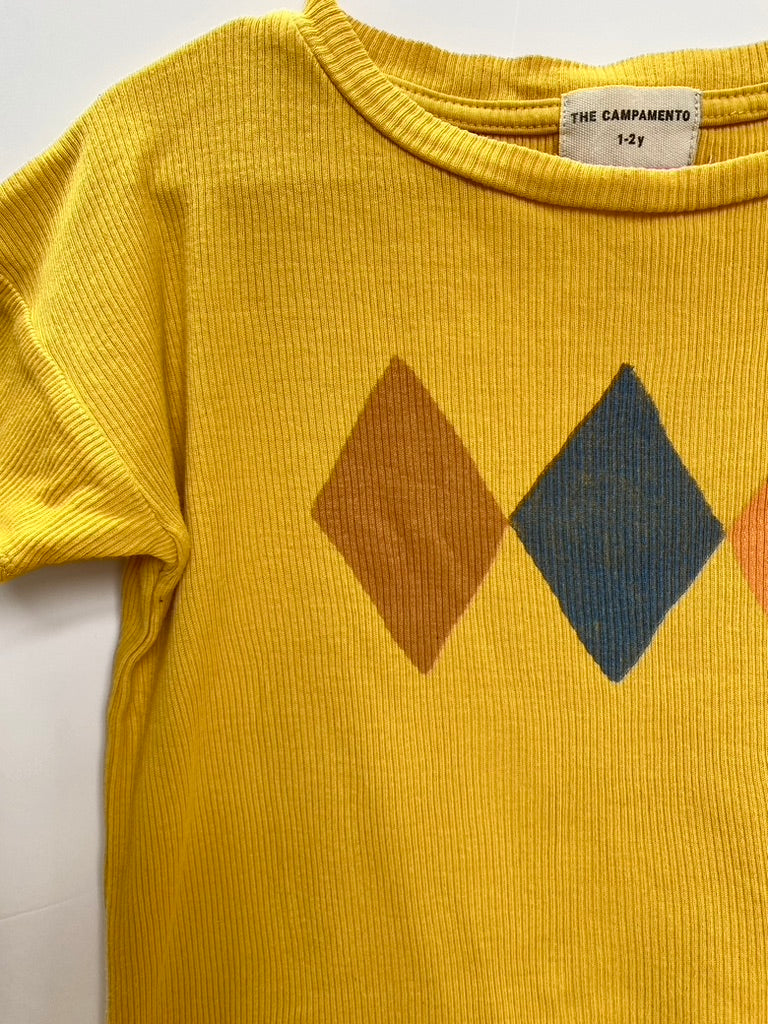 The Capamento yellow printed Tee Age 1-2Y