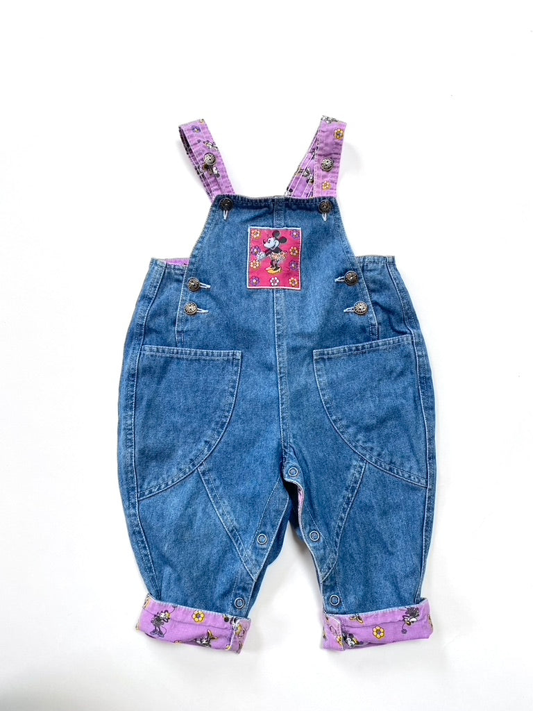 Vintage minnie mouse denim dungarees Age 6-12m