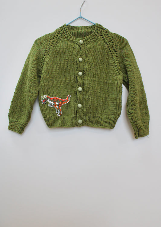 Olive green cardigan Age 12-18M