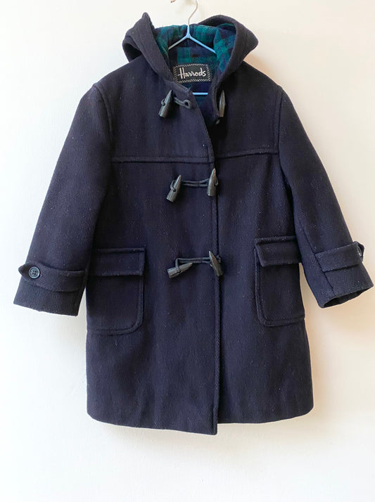 Vintage Harrods navy duffle coat Age 5-6Y