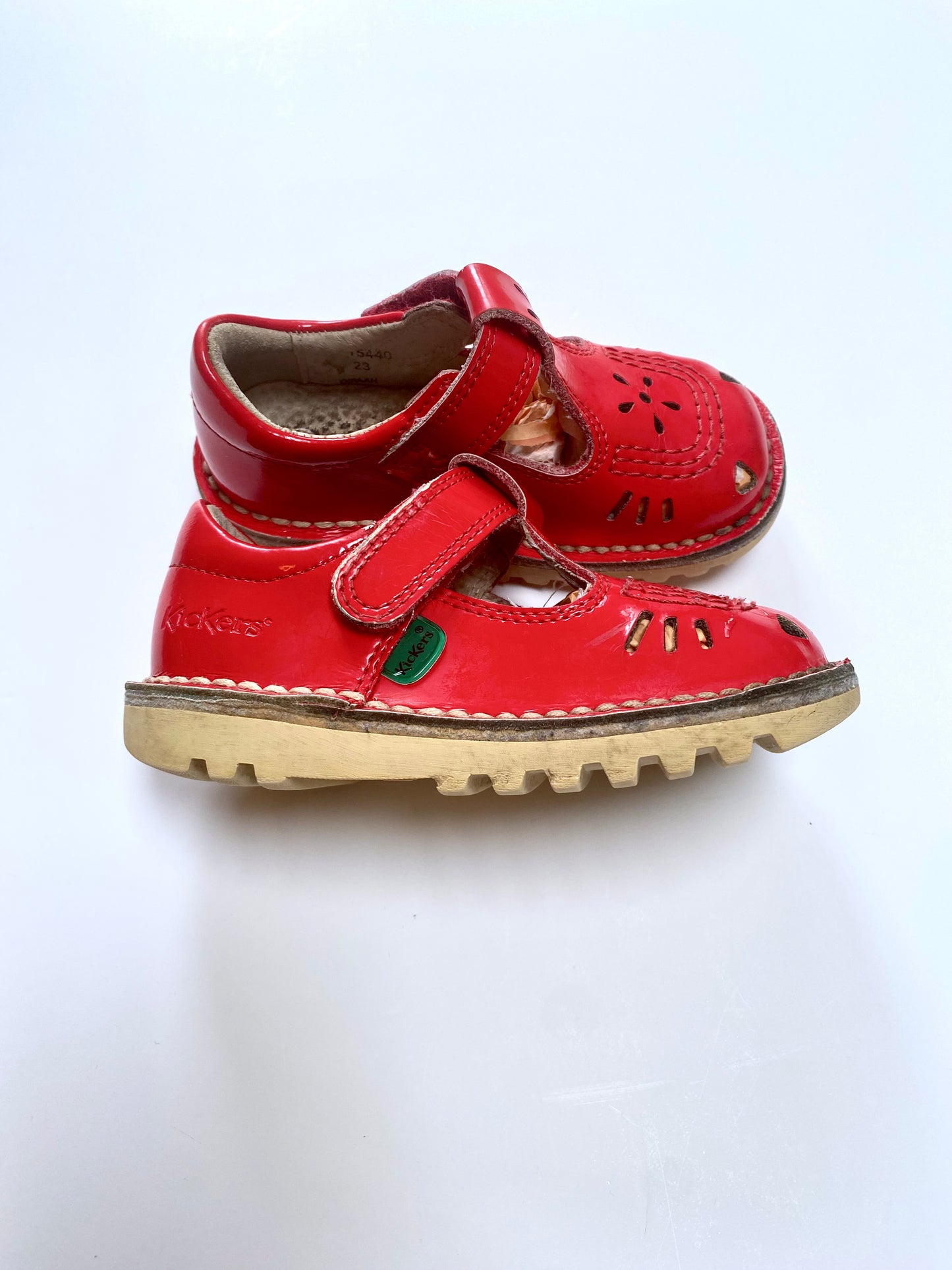 Red Patent T Bar Kickers Size 6