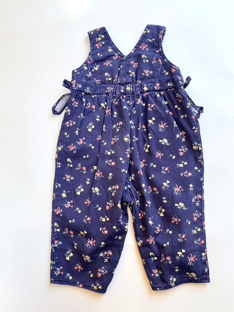 Floral Vintage dungarees Age 6-9m