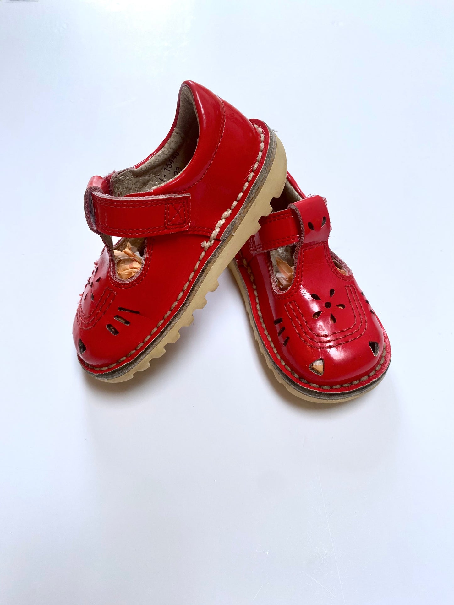 Red Patent T Bar Kickers Size 6