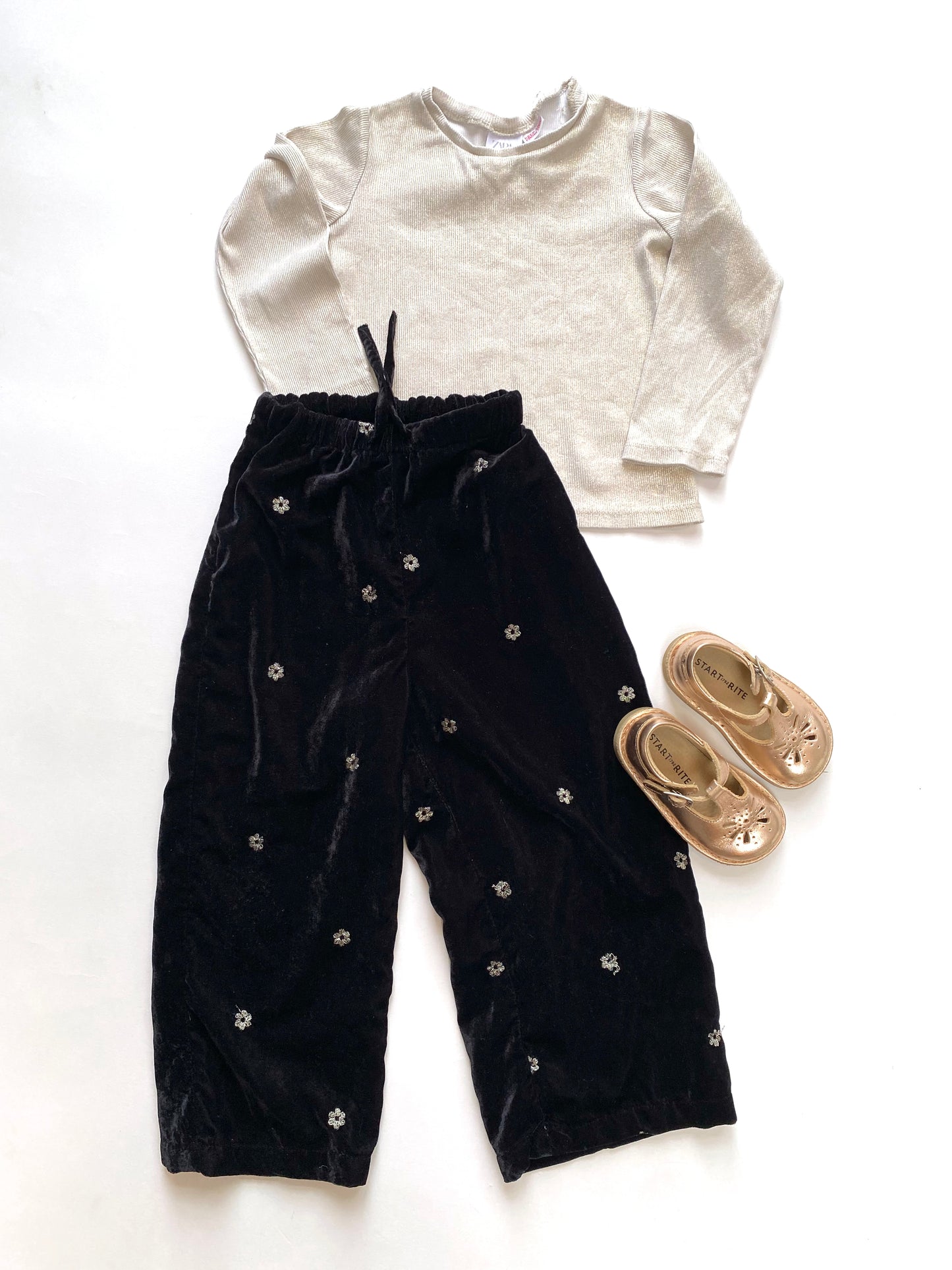 Velvet embroidered party trousers Age 4-5y