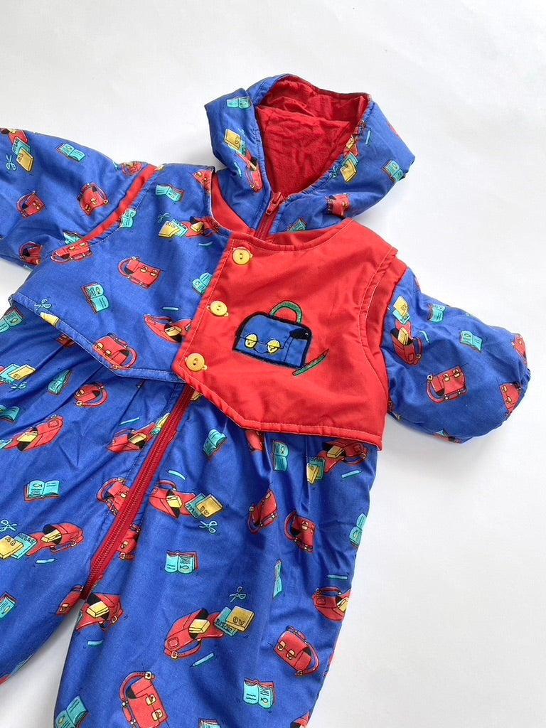 Vintage printed pramsuit age 3-6m