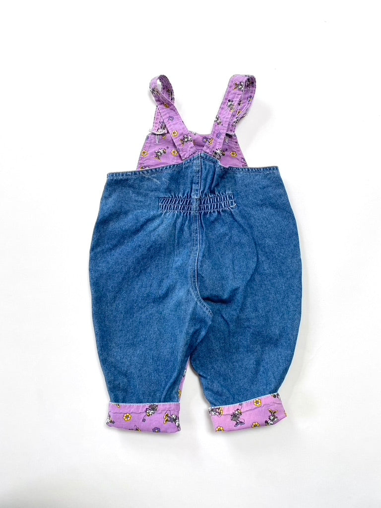 Vintage minnie mouse denim dungarees Age 6-12m