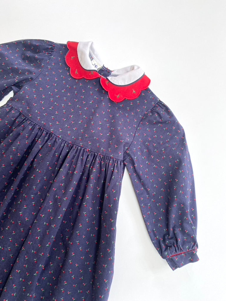 Scallop collar cherry dress Age 2-3y