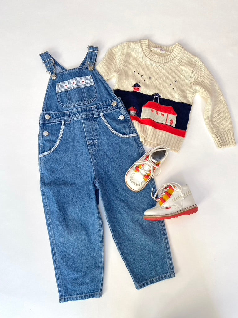 Vintage jumper with house design Age 2-3y