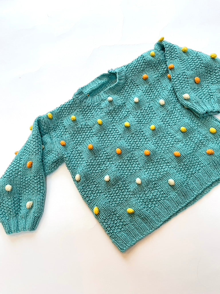 Hand knitted bobble jumper Age 18-24m