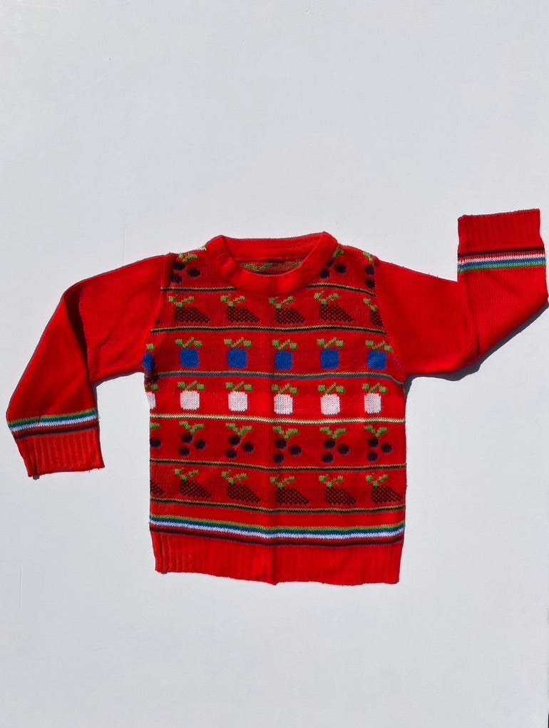 Rare Vintage 1970s St Michael vegetable jumper Age 18-24m