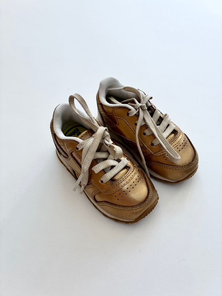 Gold Reebok Classics Size 4