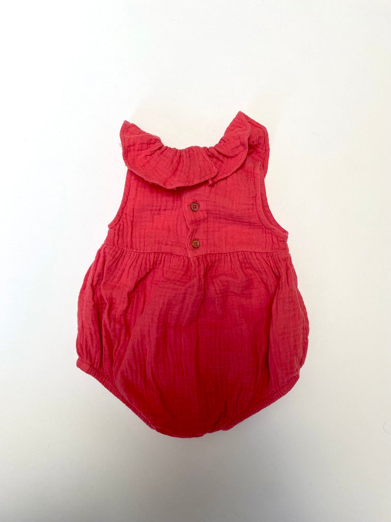 Mango frilly romper Age 0-3m