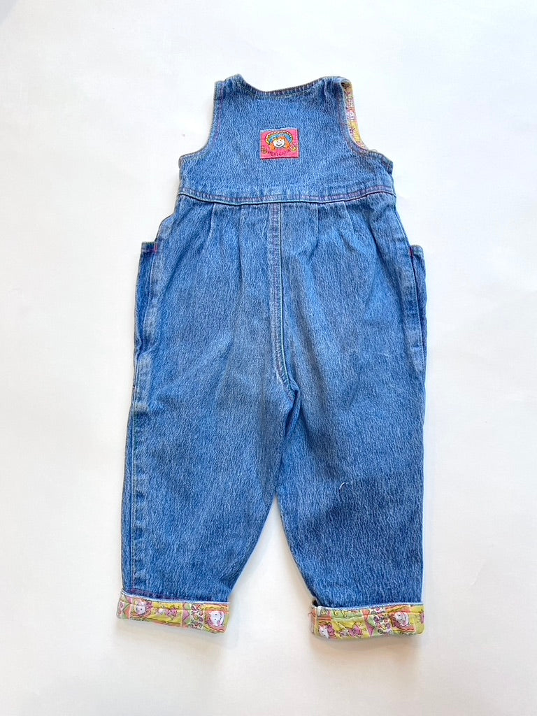 Vintage denim dungarees with contrast details age 9-12m