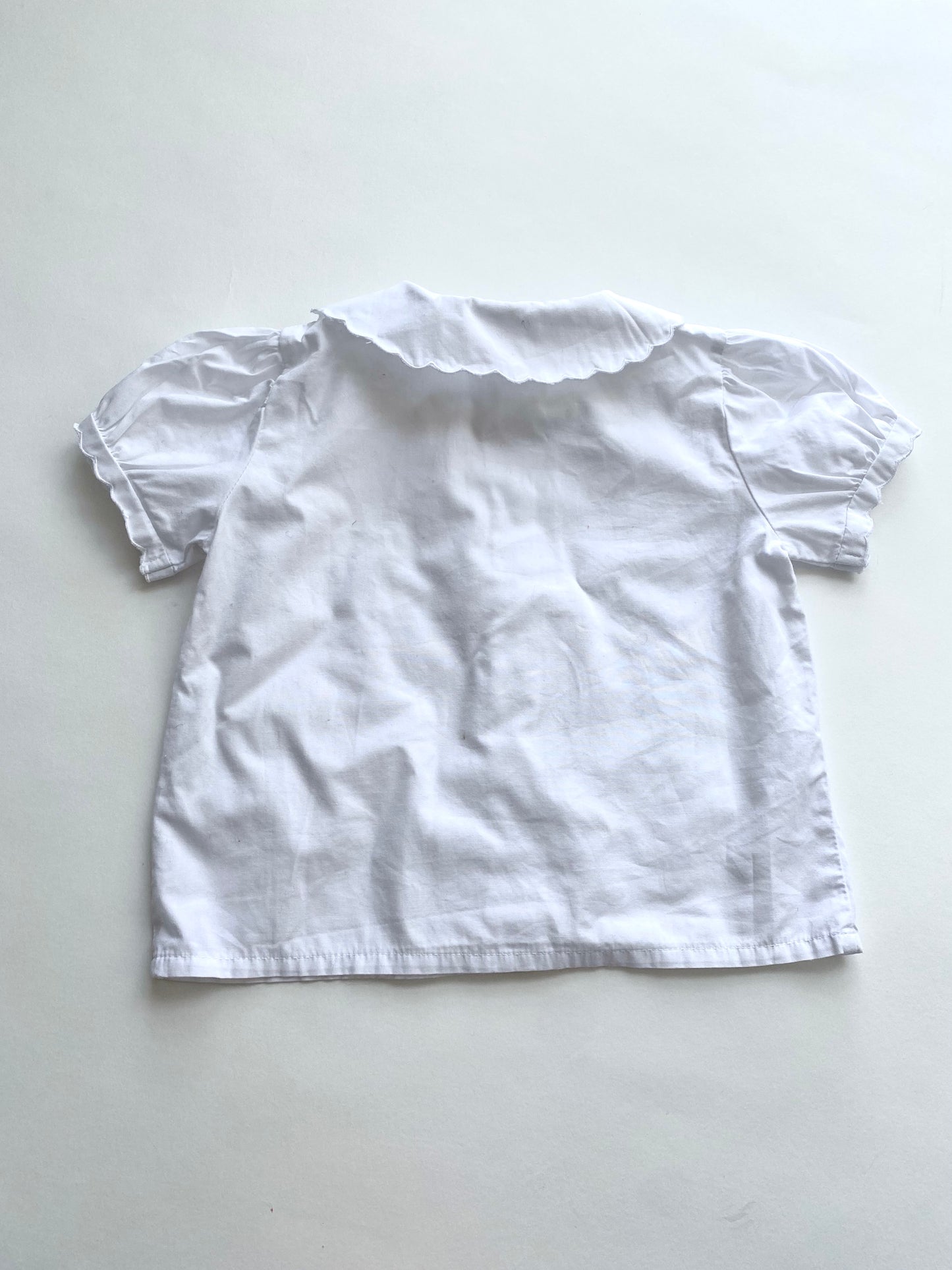 Vintage scallop collar white shirt Age 9-12m