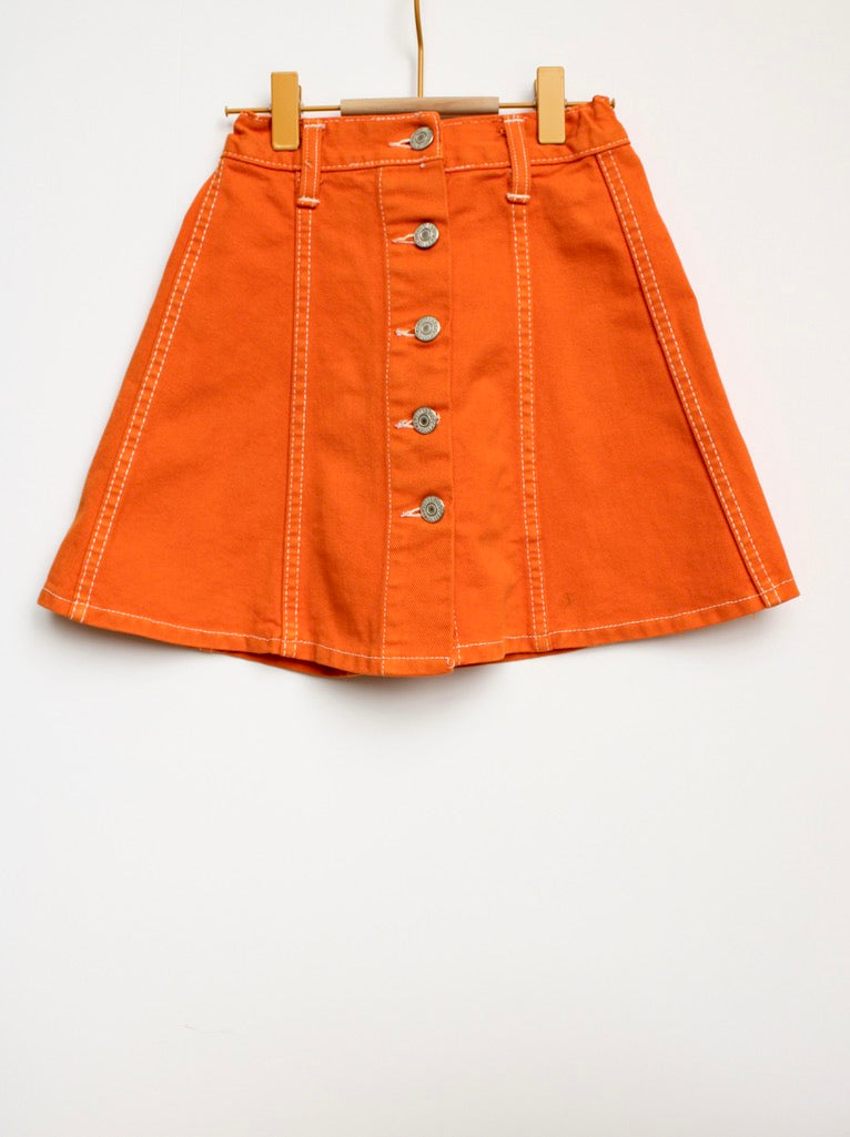 Vintage orange mini skirt Age 7Y