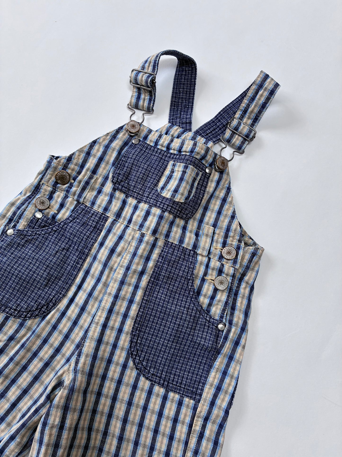 Vintage check shortalls Age 12-18m