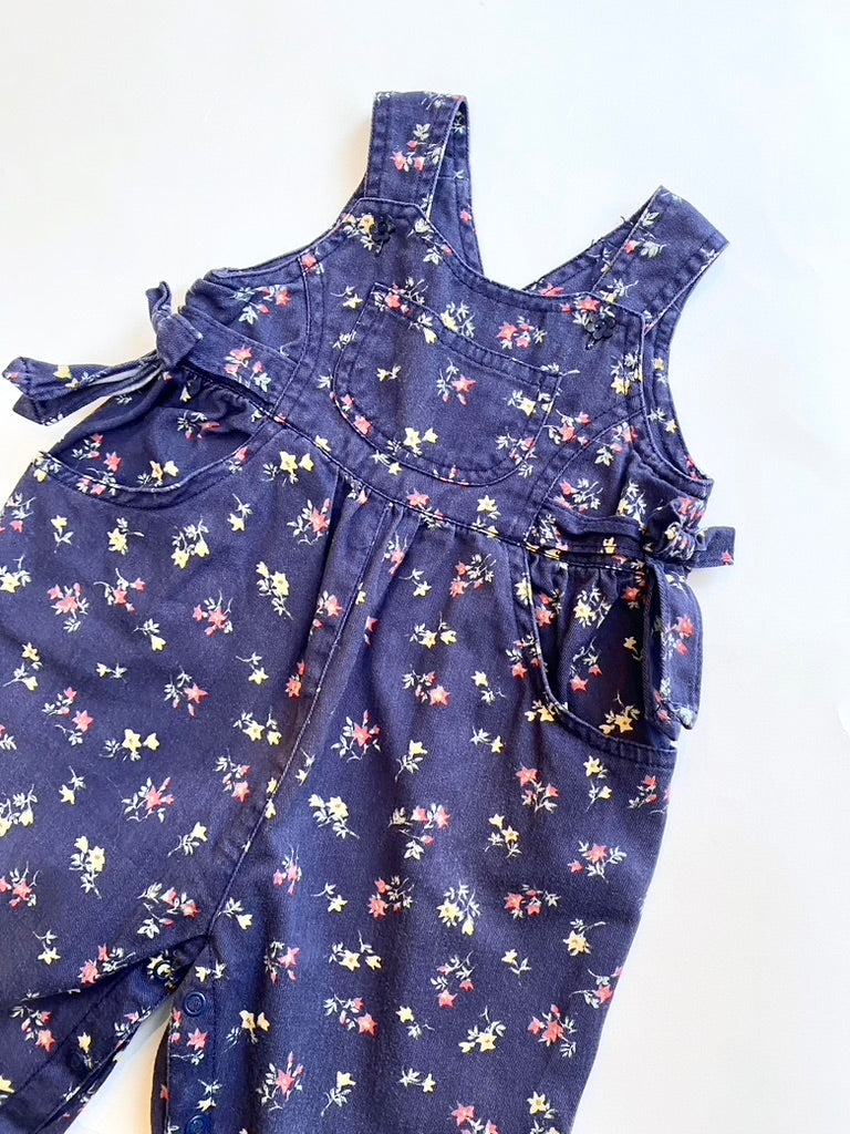 Floral Vintage dungarees Age 6-9m