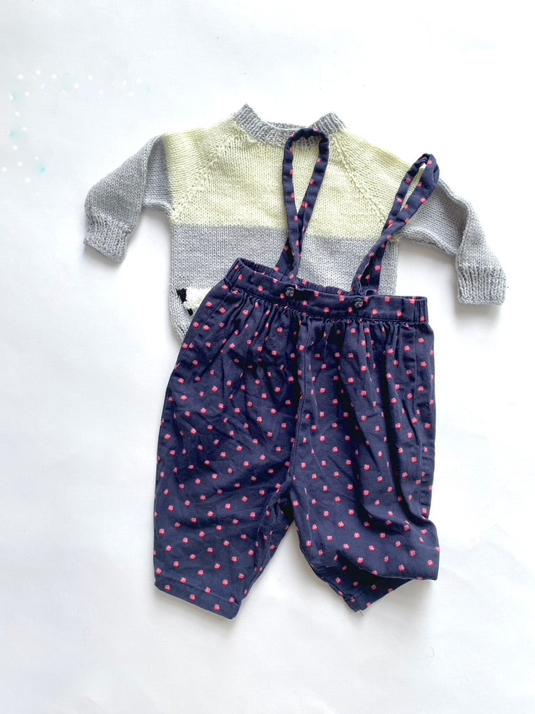 Hand knitted sheep jumper age 3-6m