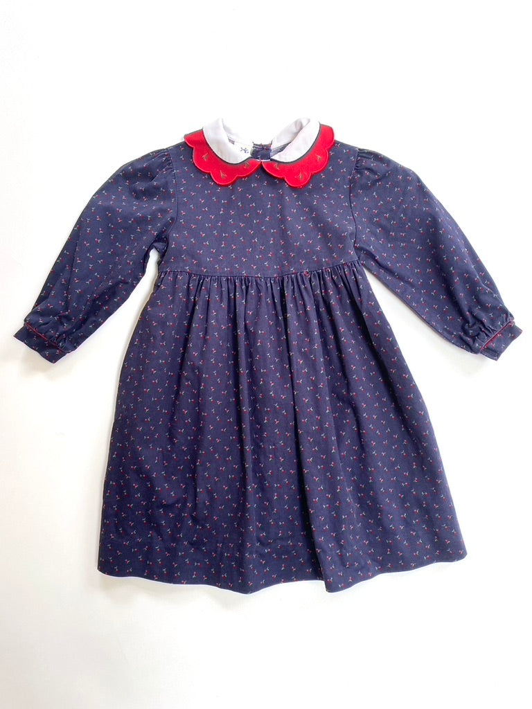 Scallop collar cherry dress Age 2-3y