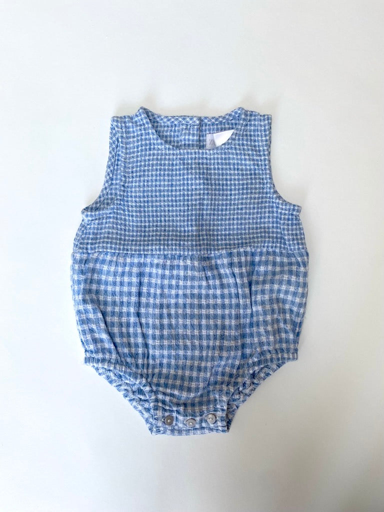 Tiny little gingham romper Age 0-3m