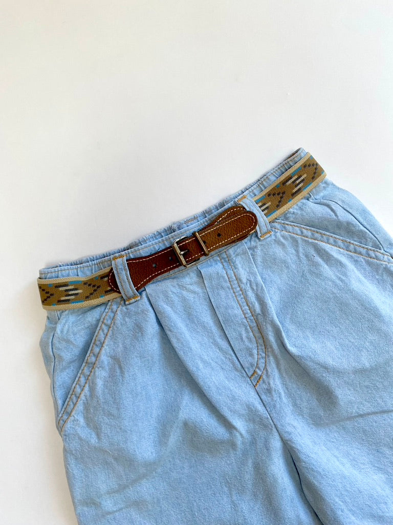 Vintage denim shorts with belt Age 3-4y