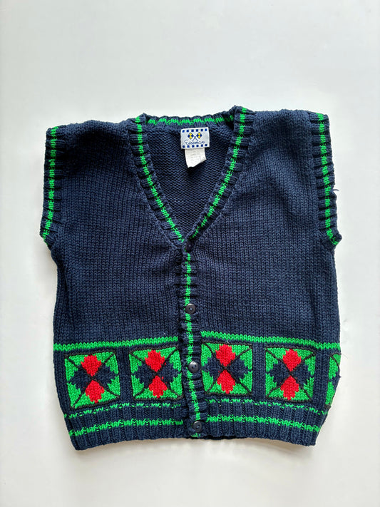 Vintage sleeveless knitted tank Age 4-5
