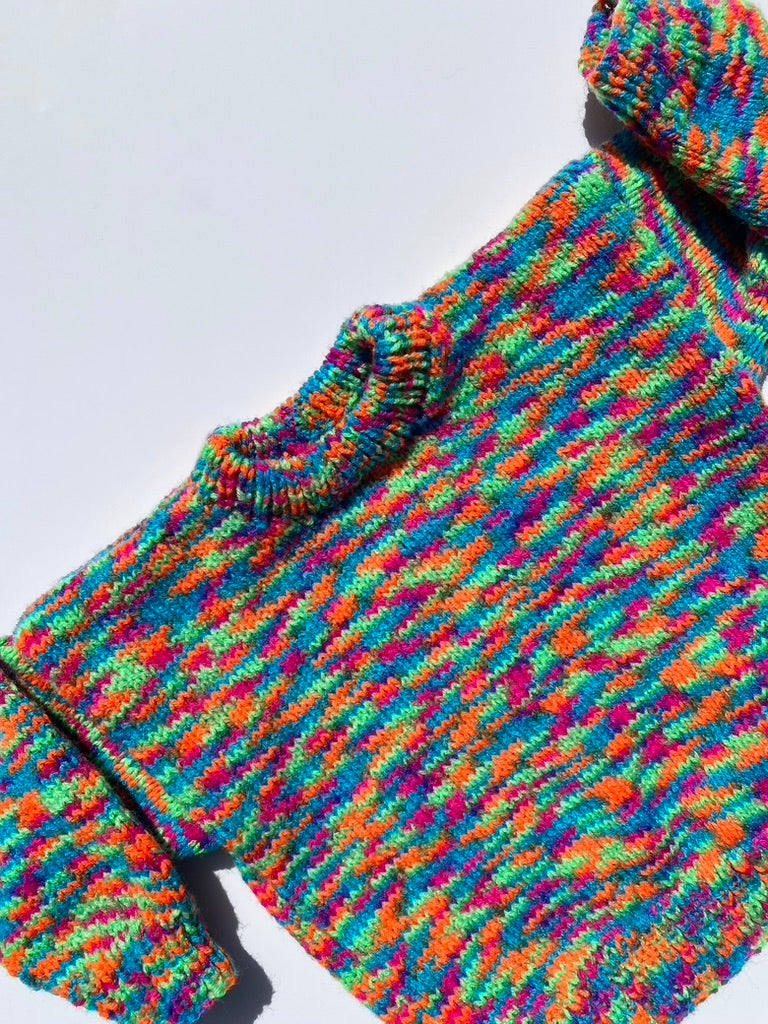 Bright hand knitted jumper age 12-18m