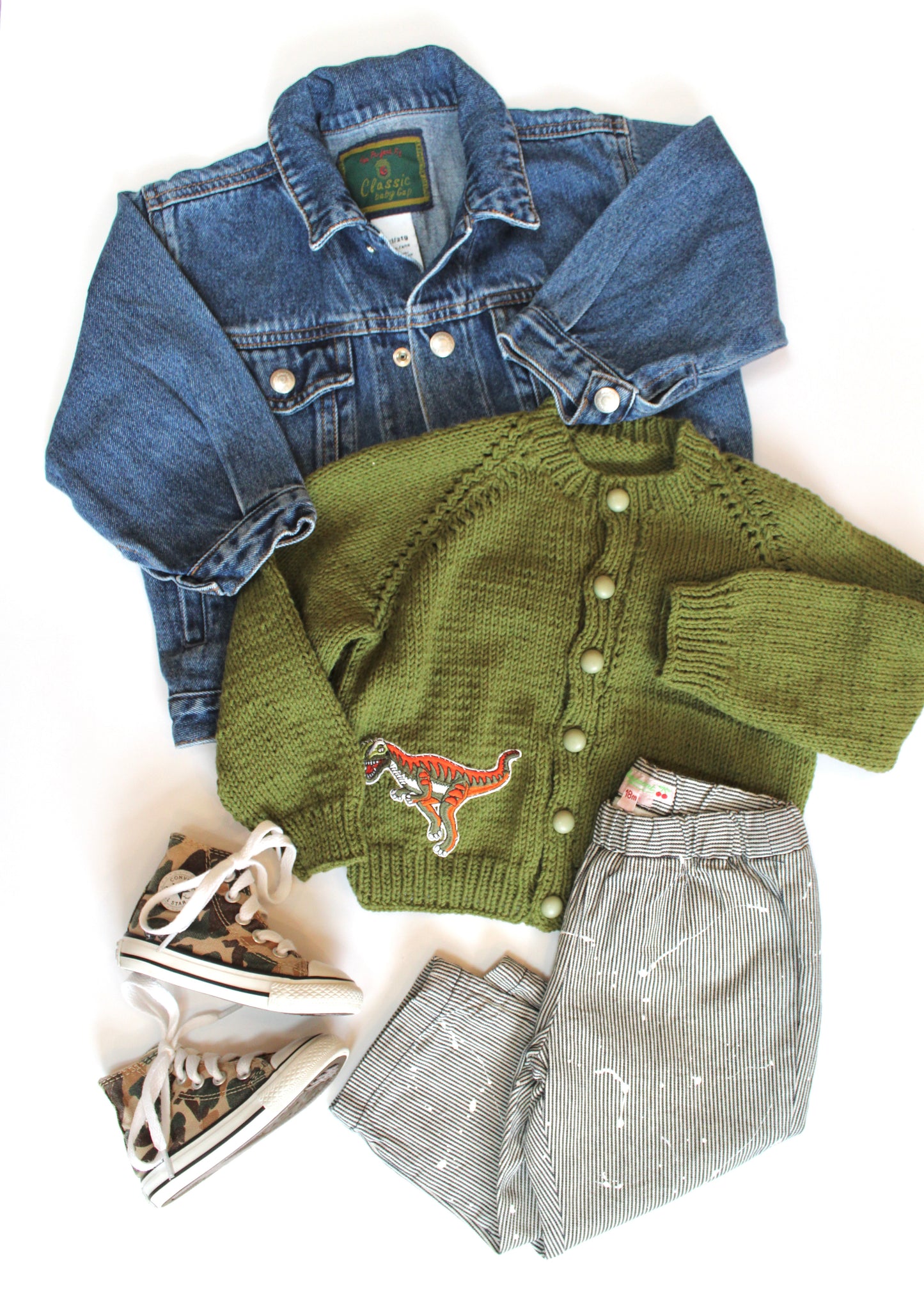 Olive green cardigan Age 12-18M