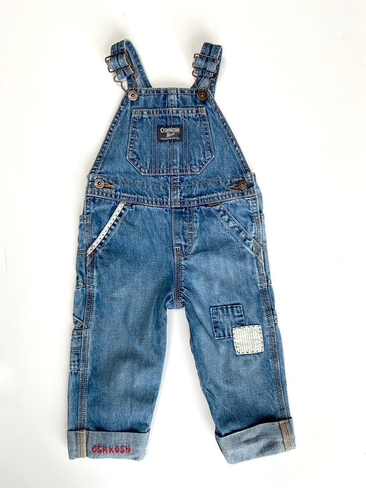 Oshkosh patchwork denim dungarees age 9-12m