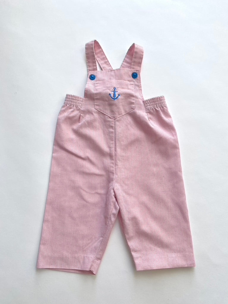 Vintage red stripe anchor dungarees Age 3-6m