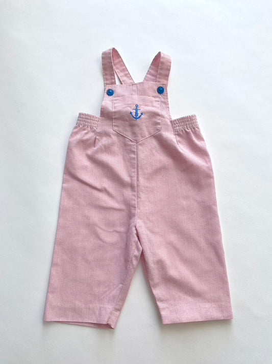 Vintage red stripe anchor dungarees Age 3-6m