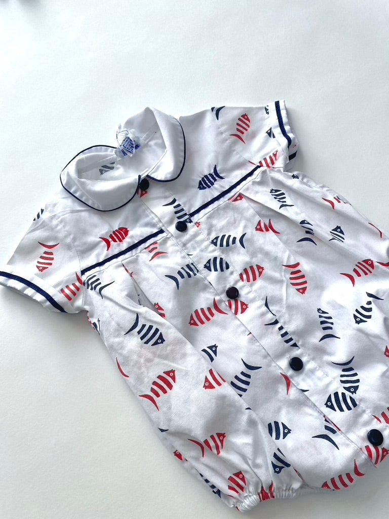 Vintage seaside holiday romper Age 6-9m