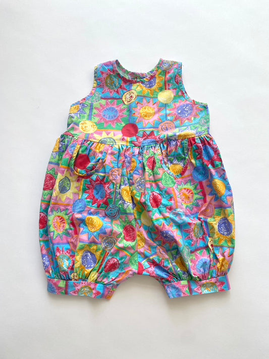 Vintage sun print bubble romper Age 6-12m