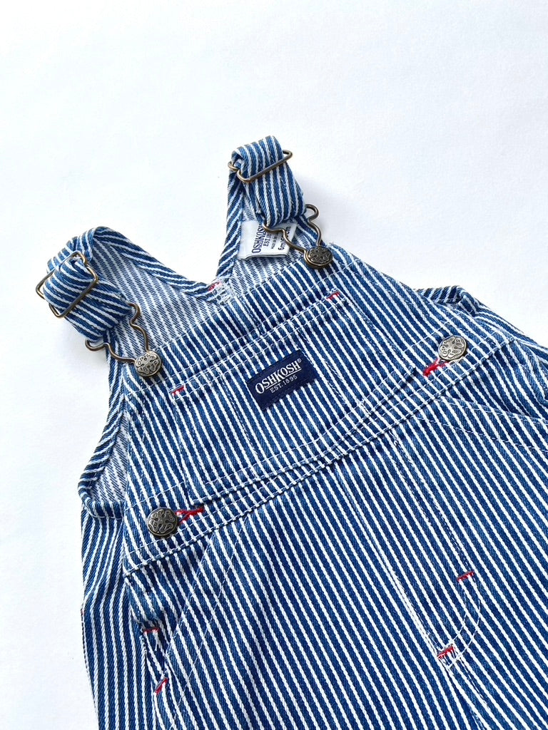 Oshkosh blue stripe baby pinafore Age 6m