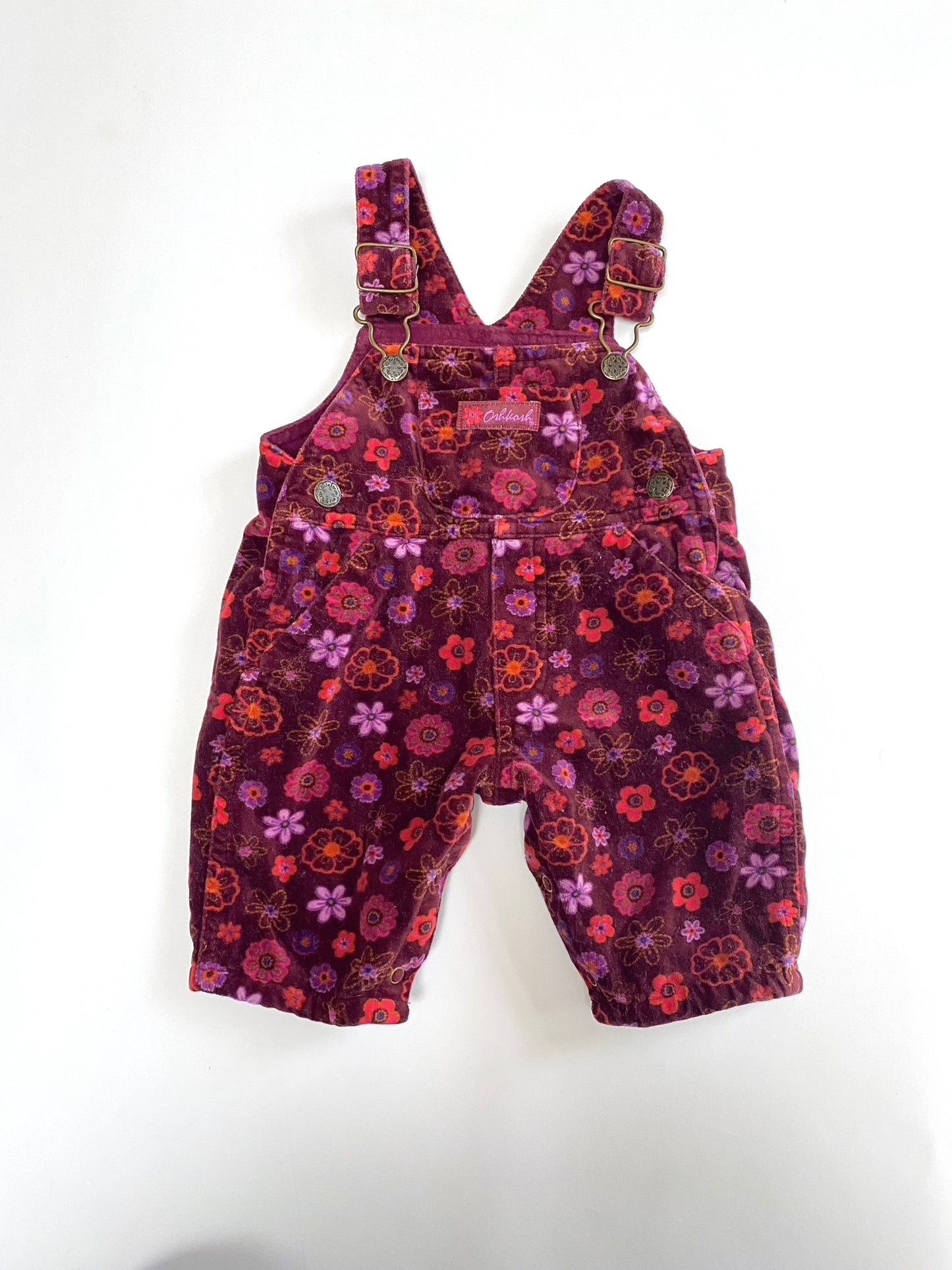 Oshkosh velvet printed dungarees Age 3m